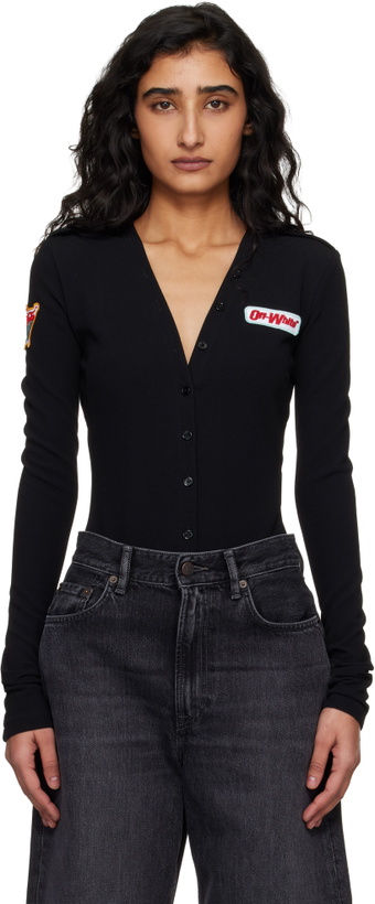 Photo: Off-White Black Heavy Jersey Button Up Bodysuit