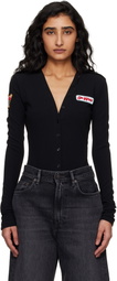 Off-White Black Heavy Jersey Button Up Bodysuit