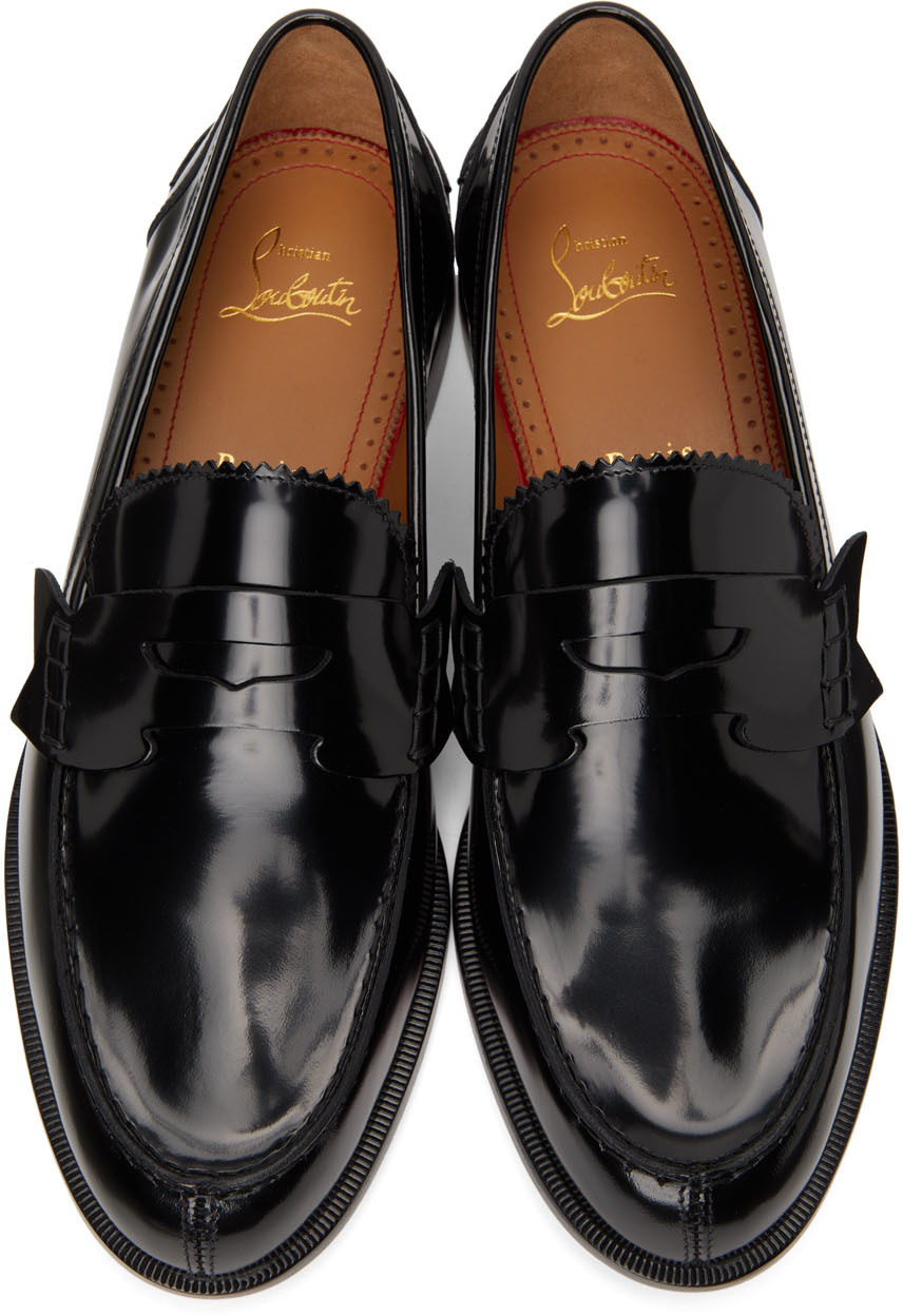 Christian Louboutin Black Patent Leather No Penny Loafer Christian Louboutin No Penny Stud-embellished Leather  main image 4