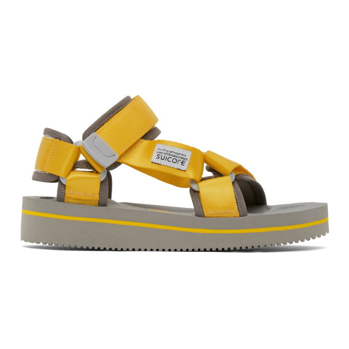 Photo: Suicoke Yellow and Black Depa-V2EU3 Sandals