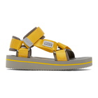 Suicoke Yellow and Black Depa-V2EU3 Sandals