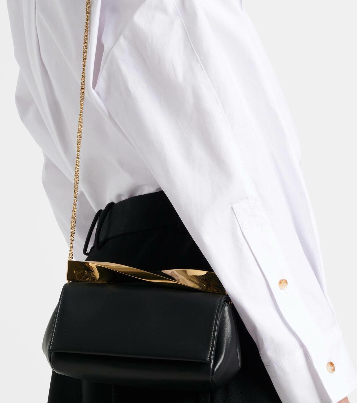 Aquazzura Mini Twist leather clutch