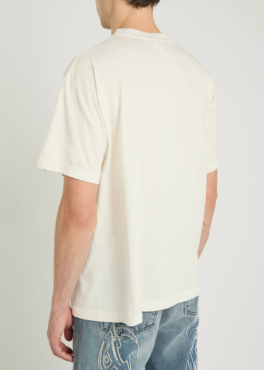 Saint Mxxxxxx X A Bathing Ape God Printed Cotton T-shirt White