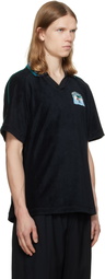 Casablanca Black Towelling Polo