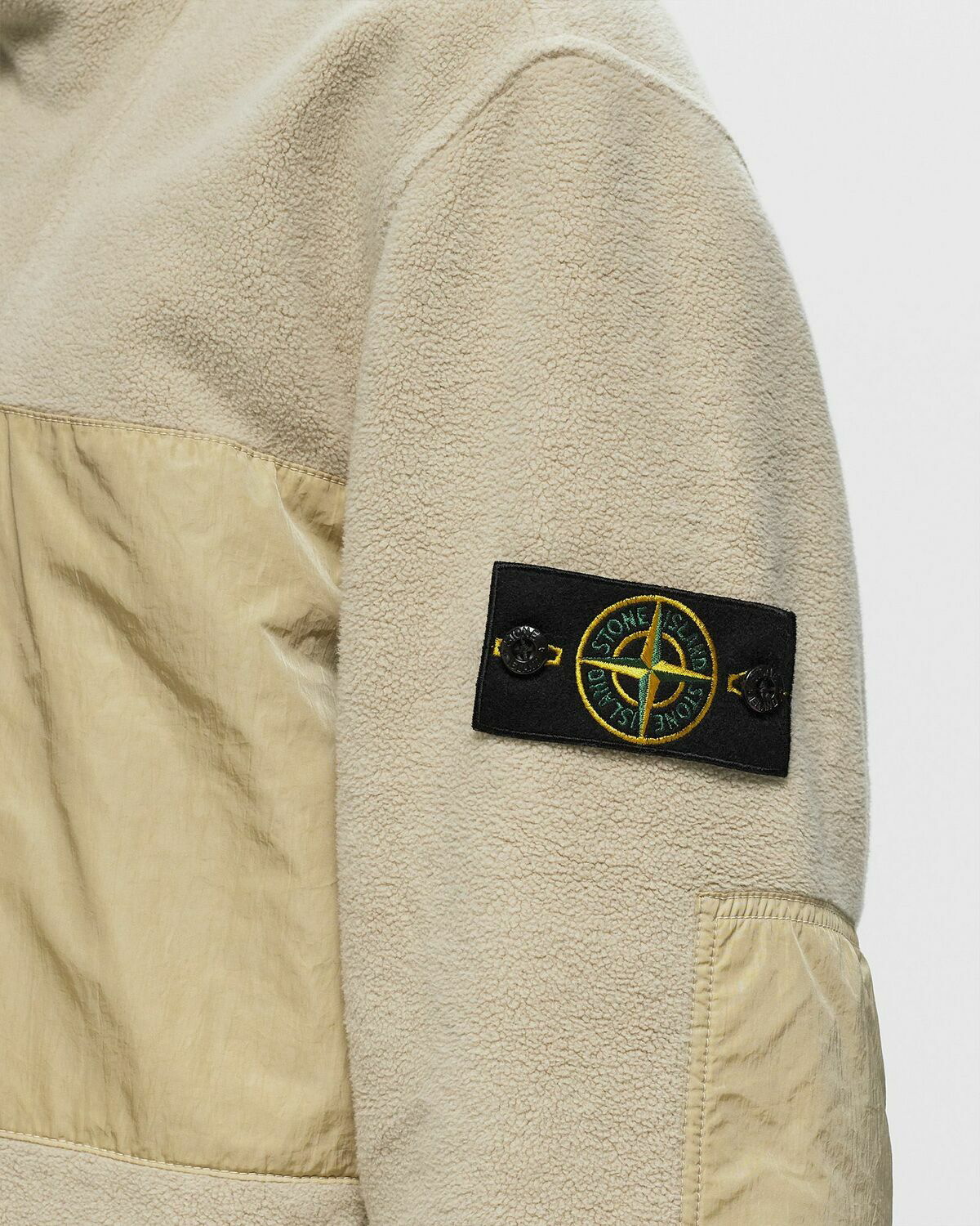 Stone Island Cotton Pile With Nylon Tc Track Top Beige Fleece