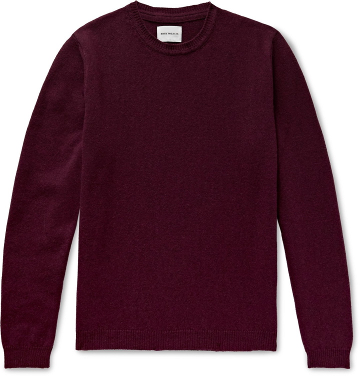 Photo: Norse Projects - Sigfred Brushed-Wool Sweater - Burgundy