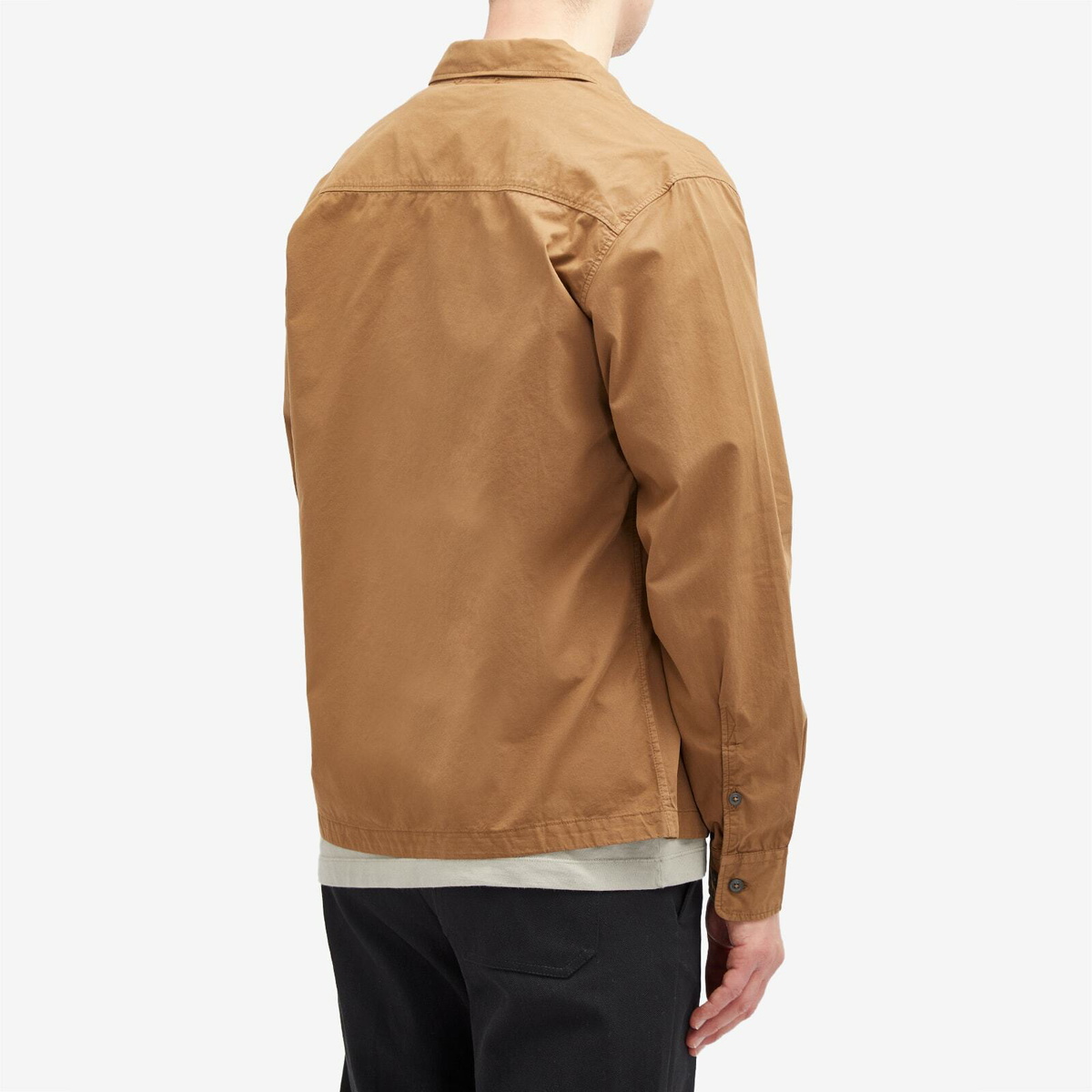 C.P. Company Men s Organic Gabardine Zip Overshirt in Toffee