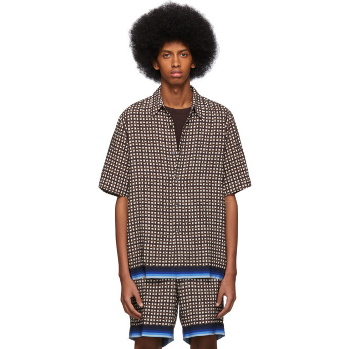 Photo: Dries Van Noten Brown Geometric Classen Shirt