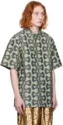 Dries Van Noten Green Printed Shirt