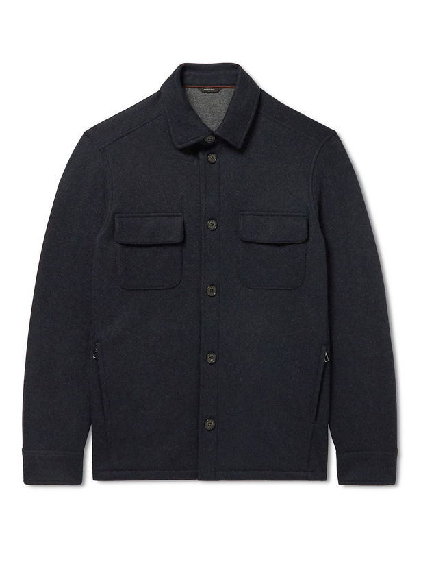 Photo: Loro Piana - Cashmere-Blend Overshirt - Blue