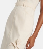 Erdem Floral-appliqué denim midi dress