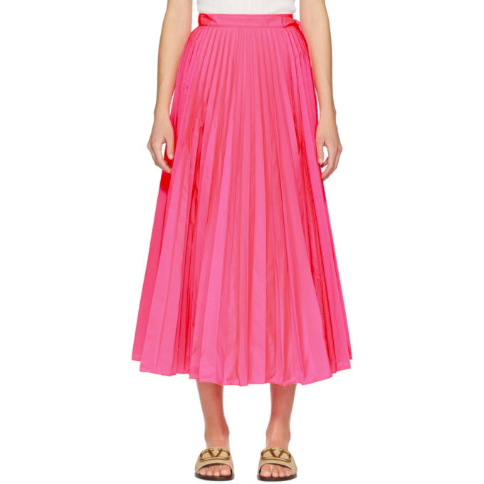 Photo: Valentino Pink Pleated Waist-Tie Skirt