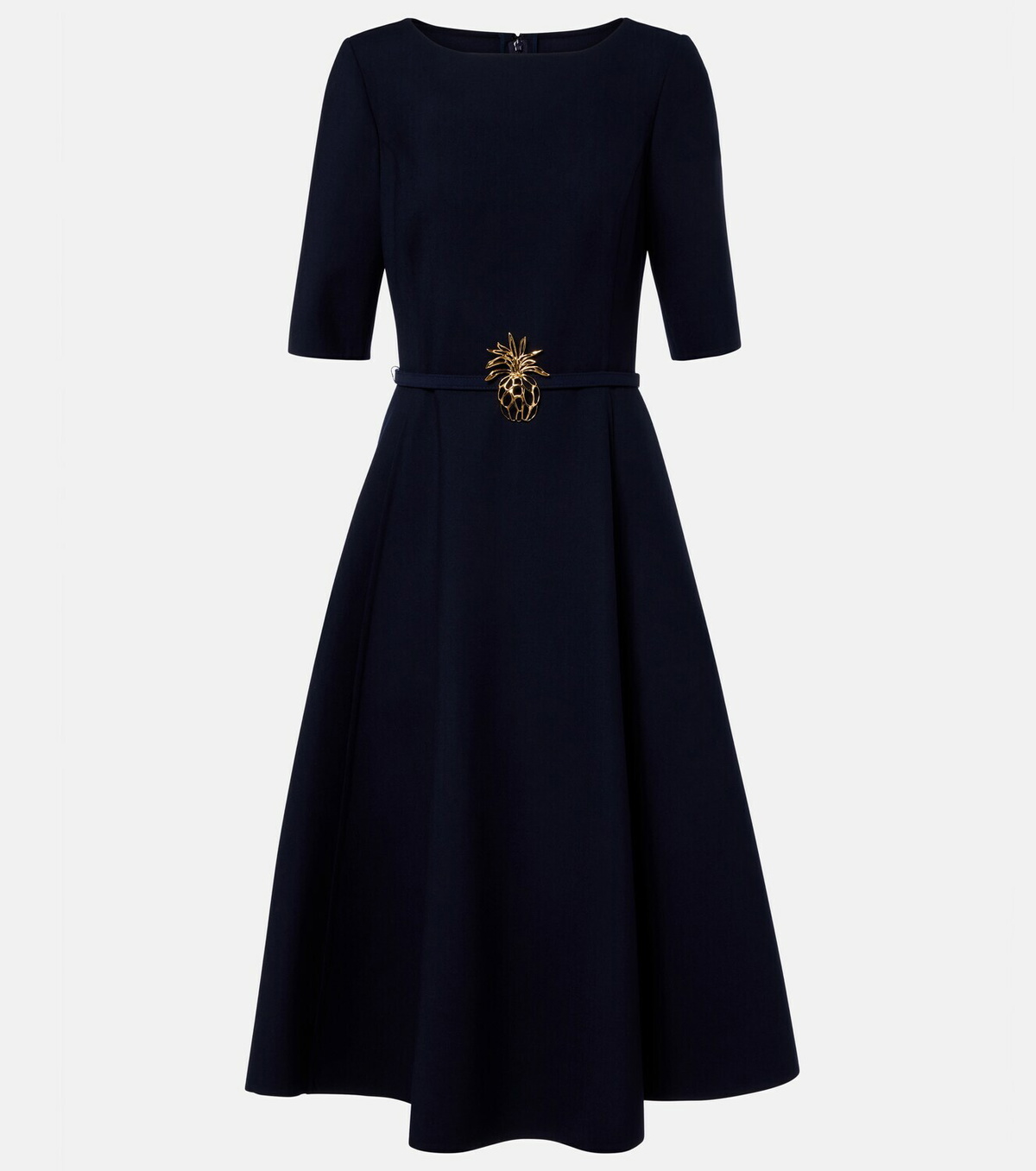 Oscar de la Renta Belted wool-blend midi dress