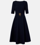 Oscar de la Renta Belted wool-blend midi dress