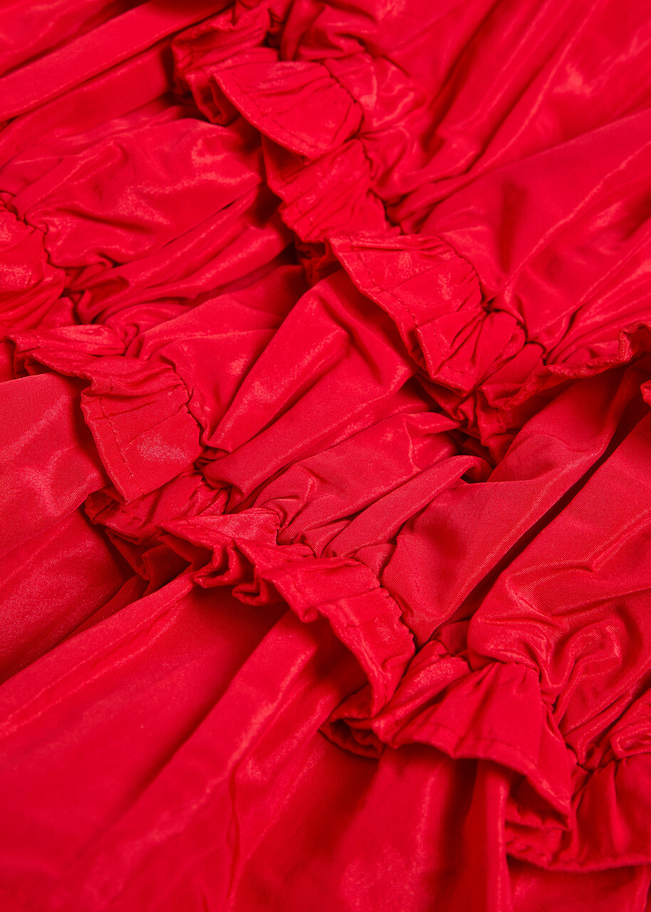 Damson Madder Everly Ruffled Taffeta Blouse Red