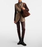 Brunello Cucinelli Wool-trimmed leather slim pants