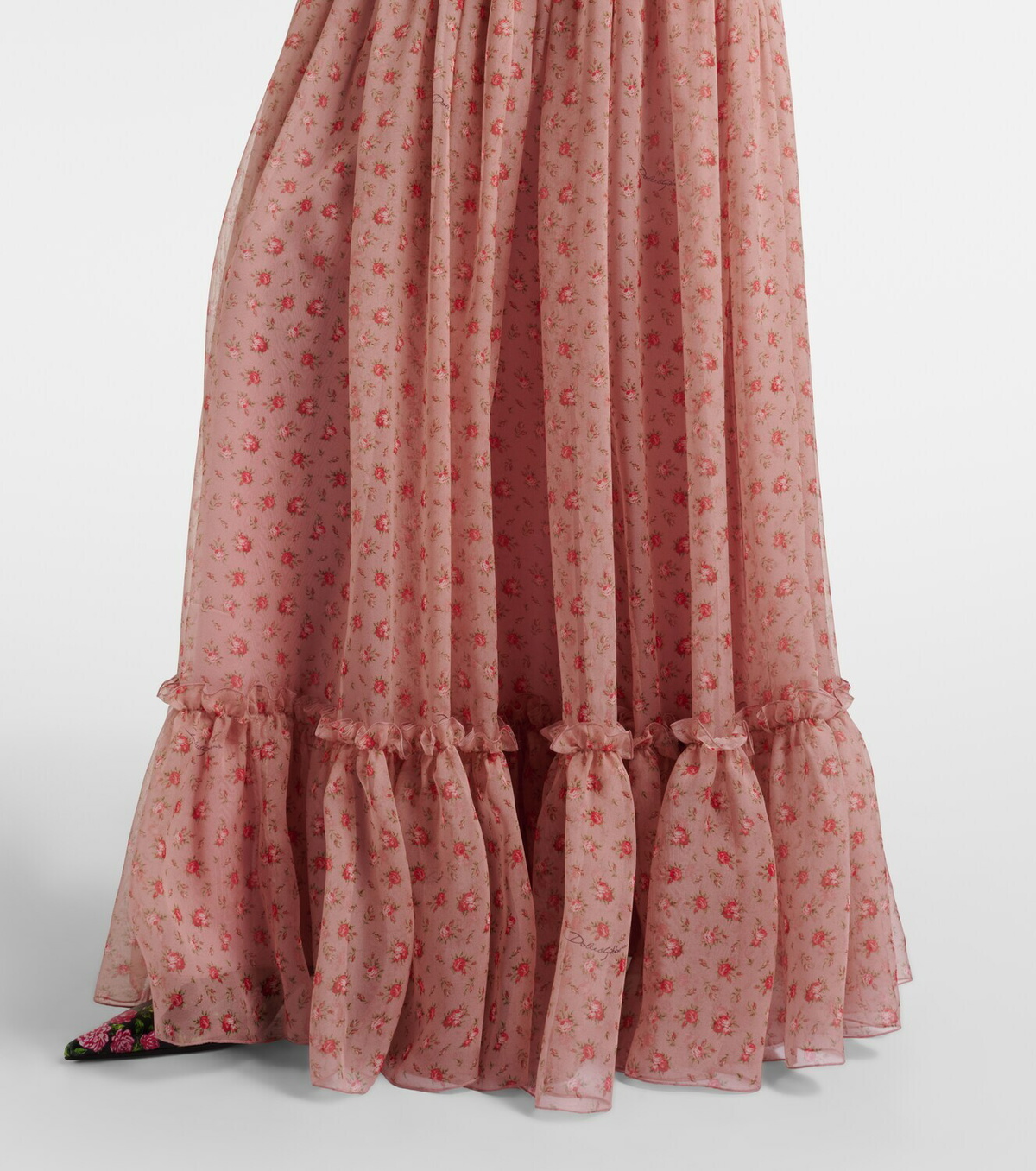 Dolce&Gabbana Floral silk and cotton chiffon gown