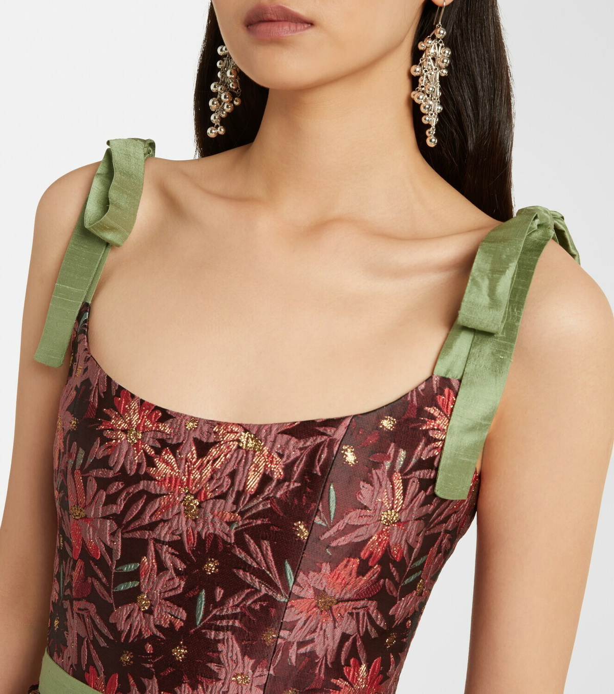 Markarian Acacia floral brocade cocktail dress