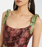 Markarian Acacia floral brocade cocktail dress