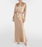 The Sei Tie-front silk satin blouse