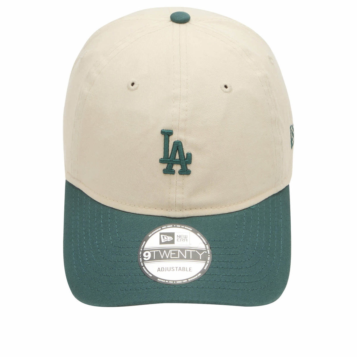 New Era LA Dodgers Mini Washed 9Twenty Cap in Natural/Green 