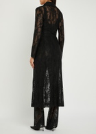 Norma Kamali Floral Guipure Lace Coat Black