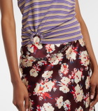 Rabanne Piercing gathered striped tank top