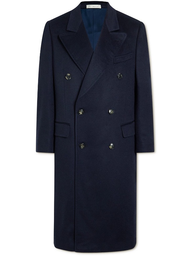 Photo: UMIT BENAN B - Double-Breasted Cashmere Overcoat - Blue