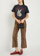 Ganni Printed Cotton T-shirt Black