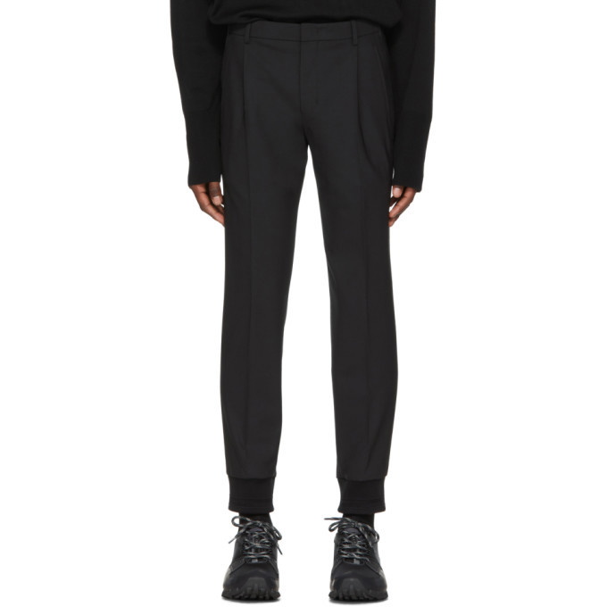 Photo: Wooyoungmi Black Wool Cuff Trousers