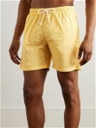 Anderson & Sheppard - Straight-Leg Mid-Length Floral-Print Swim Shorts - Yellow