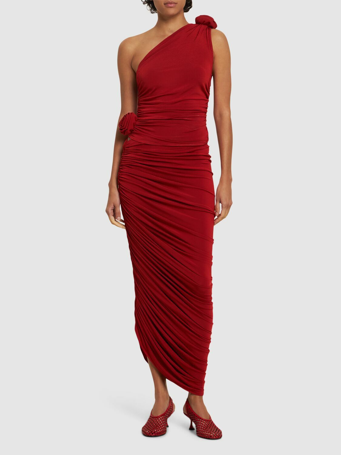スカート Magda Butrym Long Stretch Viscose Skirt With Side Draping Magda Butrym Long Stretch Viscose Skirt With Side Draping