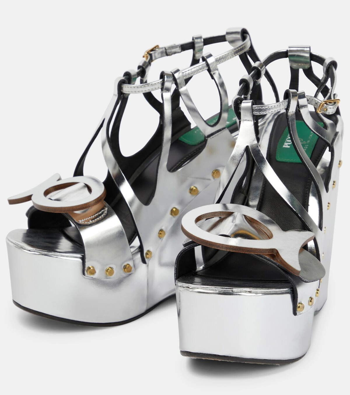 Pucci - Leather wedge sandals