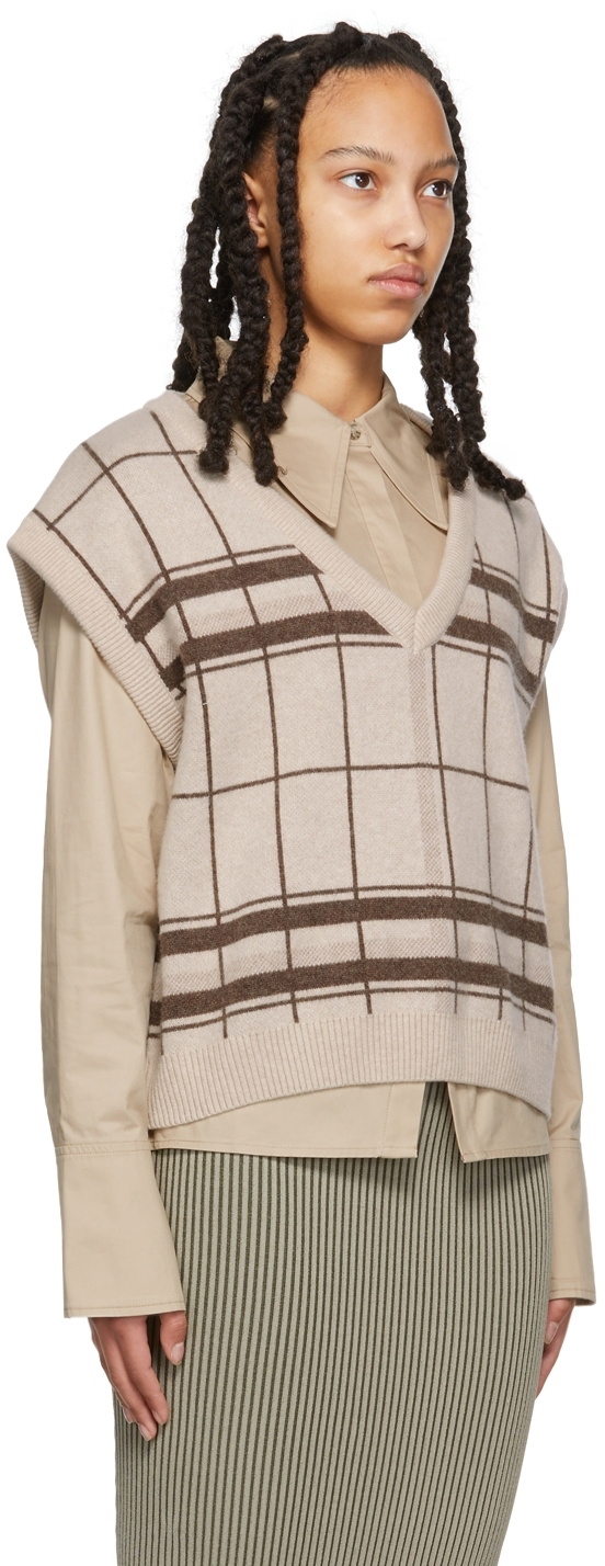 ANINE BING Beige Fiona Sweater Vest ANINE BING