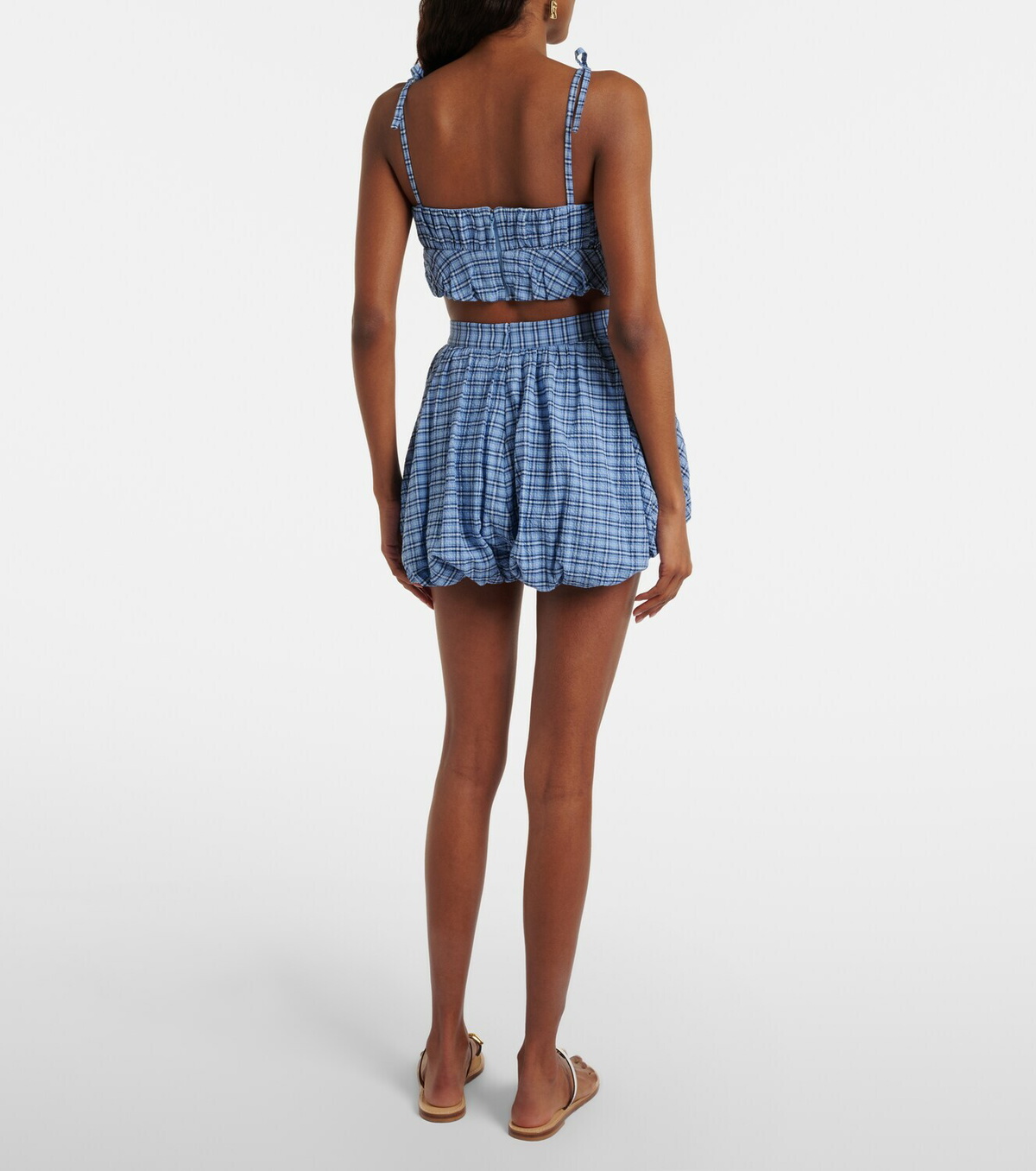 Faithfull Mira checked cotton shorts