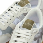 Valentino Men's Knit Rockrunner Sneakers in Bianco/Pastel Grey/Beige