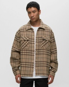 Represent Intial Print Flannel Shirt Brown - Mens - Overshirts