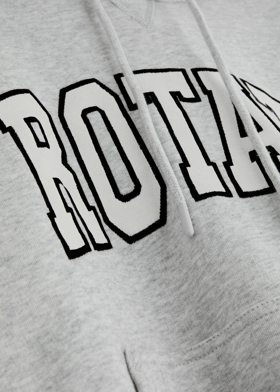 Rotate Sunday Logo Hooded Cotton Sweatshirt Light Grey
