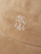 Brunello Cucinelli - Logo-Embroidered Suede Baseball Cap - Brown