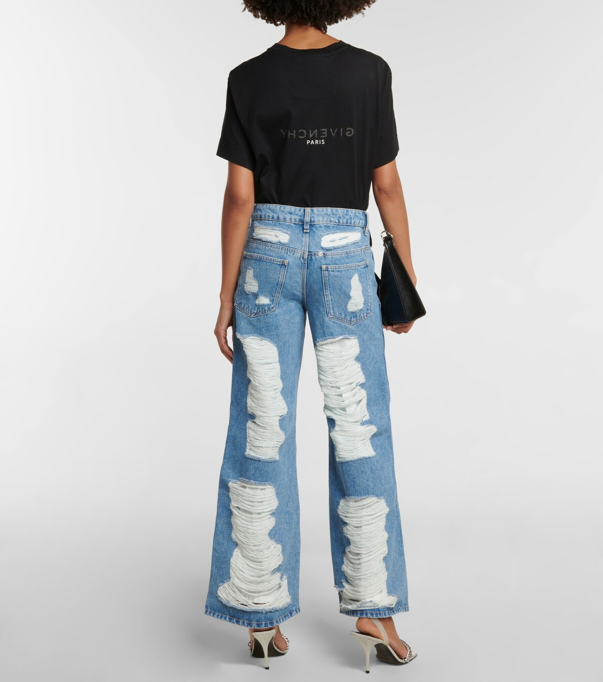 Givenchy - Distressed mid-rise wide-leg jeans Givenchy Givenchy - Distressed mid-rise wide-leg jeans Givenchy