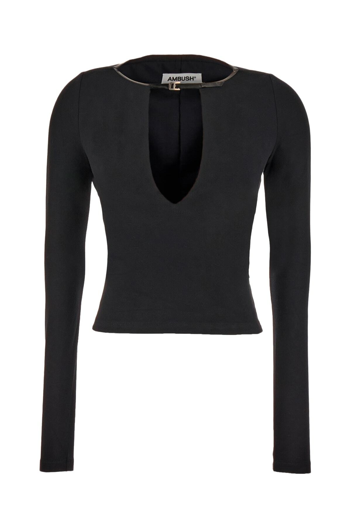 AMBUSH Black Stretch Viscose Top