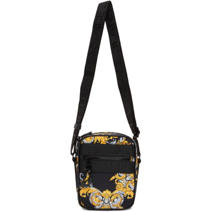 Photo: Versace Jeans Couture Black and Gold Barocco Crossbody Bag