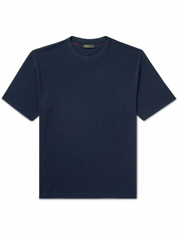 Photo: Loro Piana - Philion Cashmere and Silk-Blend Jersey T-Shirt - Blue