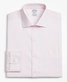 Brooks Brothers Men's Stretch Regent Regular-Fit Dress Shirt, Non-Iron Twill English Collar Bold Stripe | Pink