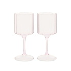 Fazeek Wave Wine Glass - Set of 2 in Pink