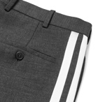 Neil Barrett - Slim-Fit Tapered Cropped Striped Woven Trousers - Men - Gray