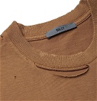 BILLY - Logo-Print Distressed Cotton-Jersey T-Shirt - Brown