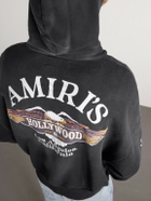 AMIRI - Flames Logo-Print Cotton-Jersey Zip-Up Hoodie - Black