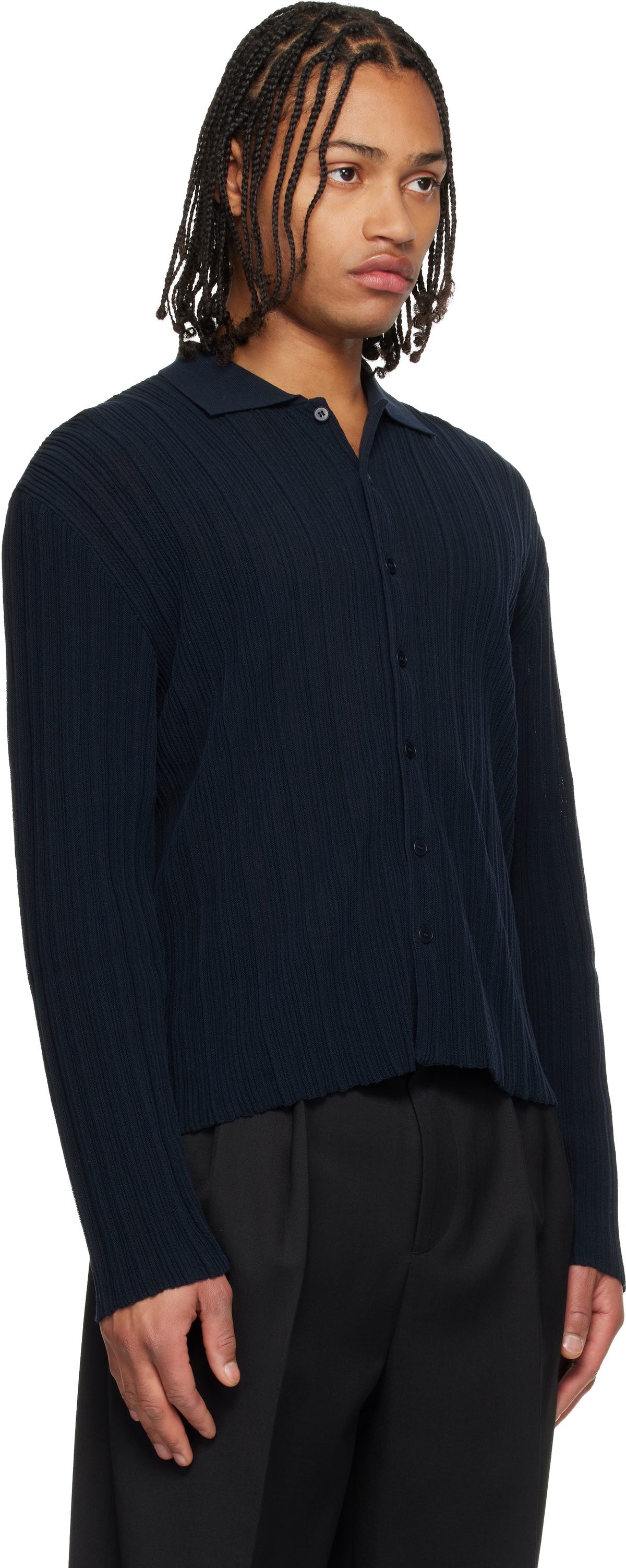 LE17SEPTEMBRE Navy Ribbed Cardigan
