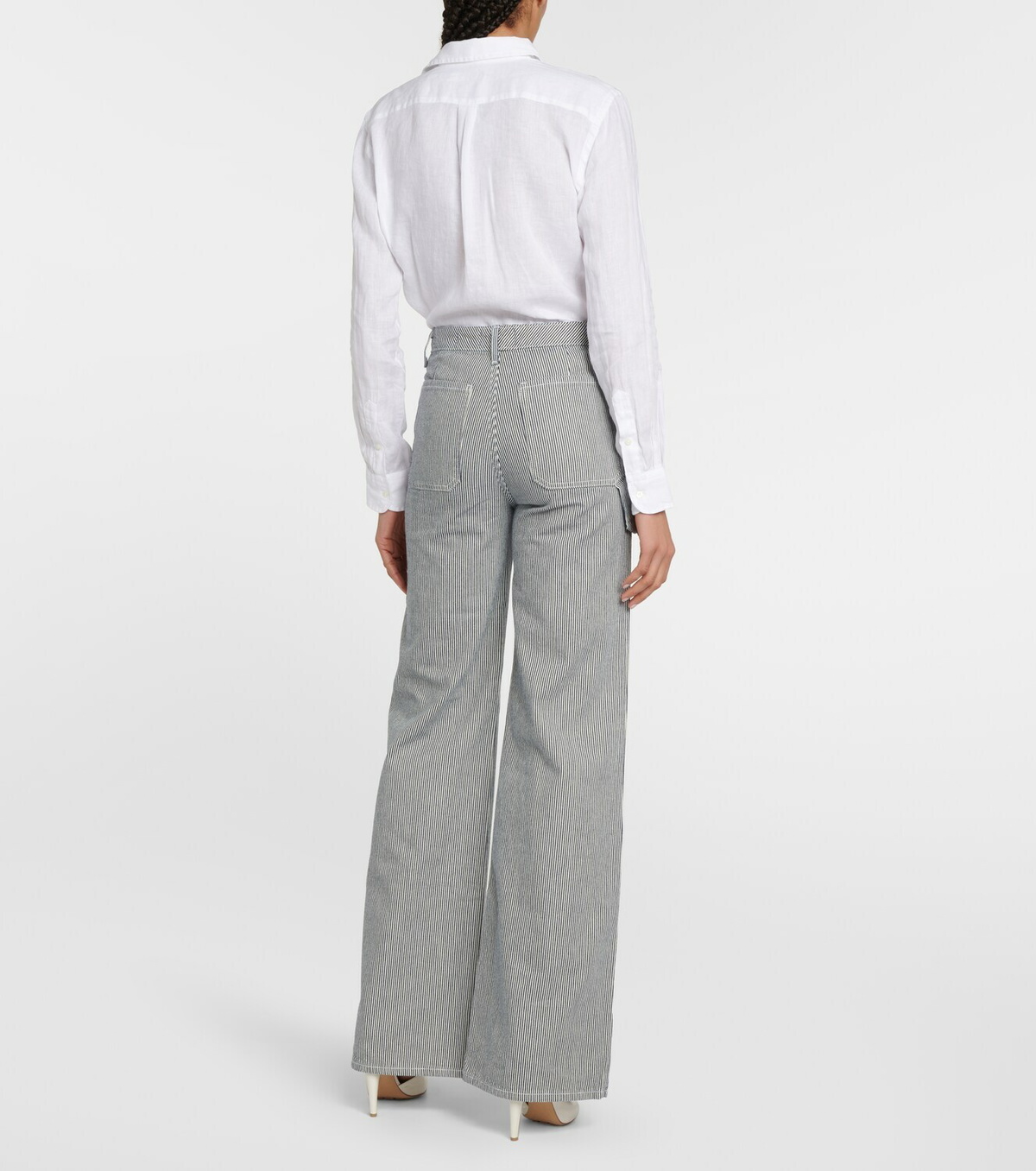 Nili Lotan Quentin striped high-rise jeans Nili Lotan
